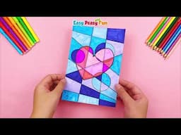 Valentines Day Abstract Heart Art Idea for Kids