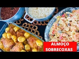 Sobrecoxas com batatas e macarronese / Fazendo almoço comigo