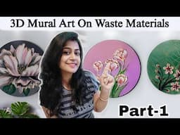 Easy DIY Flower Mural Art For Beginners | 3D Wall Hanging For Home Decor