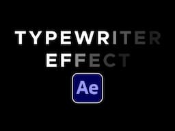 SUPER EASY Typewriter effect - After Effects Tutorial for beginners