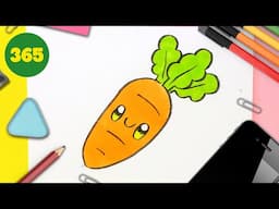 How to Draw a Cute carrot Step by Step – Kawaii Drawing Tutorial