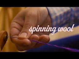 #Shorts: Spinning Wool on a Saxony Wheel