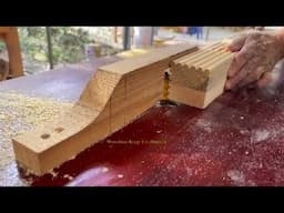 70-Year-Old Woodworker's Bench Masterpiece with Router Magic: Shaping Amazing Wooden Furniture