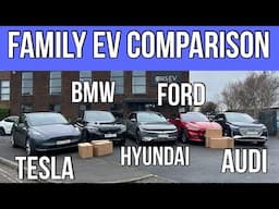 Best Family EV? Tesla Model Y v BMW iX3 v Hyundai Ioniq 5 v Ford Mustang Mach-e v Audi Q4 E-tron