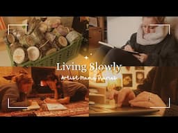 Embracing The Quiet & Living Slowly ❄️ | Artist Diaries | Studio Vlog 🌿