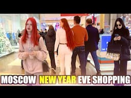 NEW YEAR 2024 COUNTDOWN MOSCOW RUSSIA SHOPPING MALL #4kwalk