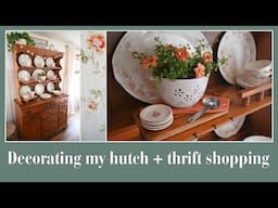 Decorating my hutch with feminine touches for Valentine's Day + Flea Market shop with me