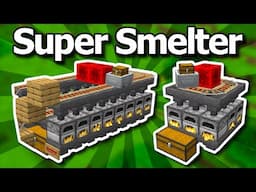 How To Build A Super Smelter In Minecraft - Large Auto Smelter Tutorial + Micro Smelter