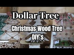 Dollar Tree Christmas Wood Tree DIYs~High End Dollar Tree Christmas DIYs