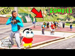 Franklin and Shinchan Survive Zombies Virus Apocalypse Save Los Santos GTA V (part-1)