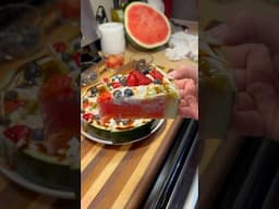 Easy Watermelon Pizza Recipe #shorts 🍉