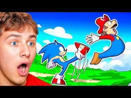 Reacting To SONIC vs. MARIO Fight Animation