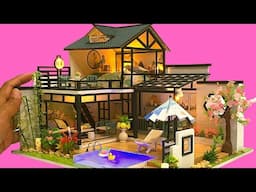 DIY Miniature 2storey Dollhouse with Swimming Pool etc / Barbie Dreamhouse