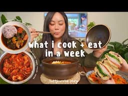 *realistic* what i eat in a week ft. healthy & easy recipes | vegan kimchi recipe, new year bingo