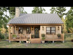 34'x29' Stunning 2-Bedroom Cabin Design !!! Cozy and Perfect 🏡