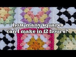 How many granny squares can I crochet in ONE DAY? | AshtenStitches Vlog 3