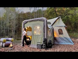 New inflatable rooftop tent and inflatable car tent comfortable camping by the lake