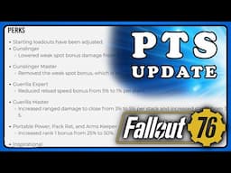 Fallout 76: Perk Balancing Continue. Latest Public Test Server Update. 31 January 2025