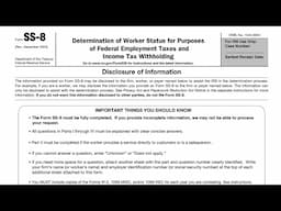 IRS Form SS-8 walkthrough (Determination of Worker Status for Federal Tax Purposes)