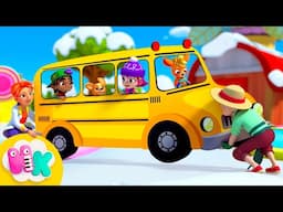 Wheels on the Bus (Winter Edition) 🚌 Songs for Kids | HeyKids Nursery Rhymes