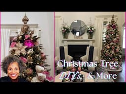 Decorating The Living Room For Christmas /DIY Tree Topper/ "My Pink Christmas Tree!"