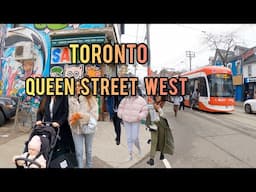 Toronto Saturday Queen Street West Downtown walking Tour Canada 4K