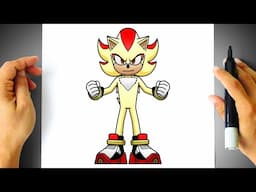 How to DRAW SUPER SHADOW from Sonic the Hedgehog 3 Movie - Draw and Color