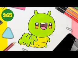 How to Draw a Cute caterpillar Step by Step – Kawaii Drawing Tutorial