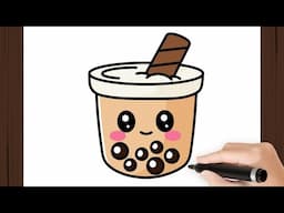 How To Draw a BOBA DRINK KAWAII I EASY