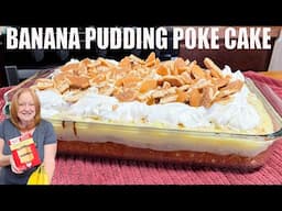 BANANA PUDDING Poke Cake Using Box Cake Mix