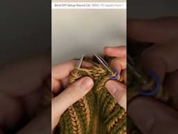 How to setup a bind off when working brioche stitch in the round #knittting #knittingpattern