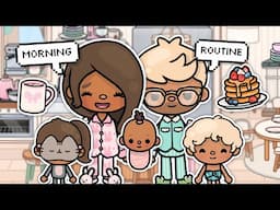 AESTHETIC Family Morning Routine (2025) ☀️| with voices 🔈| Toca Life World Roleplay