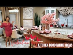 How to Decorate a White & Gold Kitchen for Valentine's Day 💕Valentine Decor Ideas💞 DECORATE WITH ME