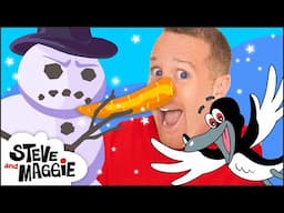 Snowman Christmas Story for Kids with Steve and Maggie | Jingle Bells | Twinkle Twinkle Little Star