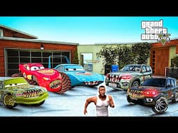 GTA 5 : Franklin Car Is A Cursed Killer Lightning Mcqueen VS INDIAN CAR IN (INDIAN BIKE DRIVING 3D)