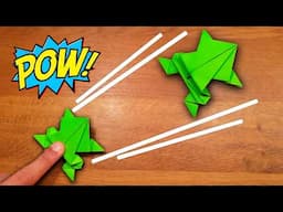 Origami JUMPING Paper Frog | EASY Tutorial