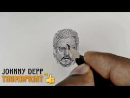 Johnny Depp Drawing on Thumbprint 👍 | How to draw Johnny Depp | Thumbprint Drawing on Thumbprint