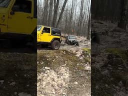 Was he even really stuck tho lol #jeep #jeepjk #offroadrecovery