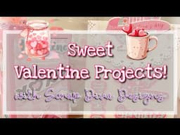 Valentine projects for gifting with Scrap Diva Designs ❤️💜🤍