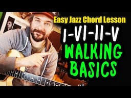 Walking Bass Jazz Guitar Lesson - I VI II V Turnarounds - 1625 Chord Progression (Part 5)