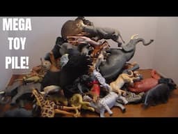 MEGA PILE OF TOY ANIMAL CREATURES! lion Bear Tiger Sloth Zebra Snakes Frogs!