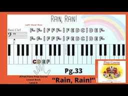 Alfred Piano PrepCourse Lesson Book Level A: pg.33 “Rain, Rain!’