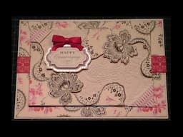 133 Cardmaking Project ❤ Short ❤ Anna Griffin Old Floral Black & Cerise Card [Just a Quickie] 🤣