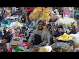 Traditional street food in winter | Afghanistan Famous food | Kabuli pulao recipe | Early morning