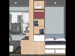 TRANSFORMING TINY APARTMENT 194sqft (18sqm) #transformationforthebetter #interiordesign #tinyspace