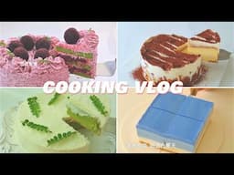 [NO BGM] Super Satisfying Cooking Video 🥰😆- 7 Awesome Cakes Of Various Colors | ASMR Cooking