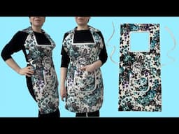 No Fabric waste!🌟 Only with 100x50cm fabric! Sew Very Easy Apron in 10 Minutes