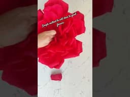 How to add stem to giant Crepe Paper Flowers,Easy method, Handmade@PaperSaiarts #crepepaperflower