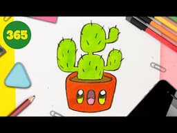 How to Draw a Cute cactus Step by Step – Kawaii Drawing Tutorial