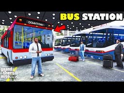 Franklin Opened His New BUS STATION In GTA 5 | SHINCHAN and CHOP